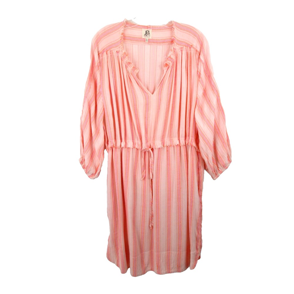 Anthropologie dRA Los Angeles Pink Striped Midi Smocked Peplum Dress M